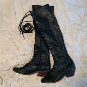 Jeffrey Campbell Joe Lace Up Boots Black 7